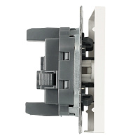 Выключатель 1-клавишный (механизм), СЗК, STEKKER, 250В, 10А, серия Эмили, RSW10-5103-01ZK, белый фарфор, soft touch 50230