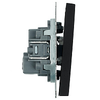 Выключатель 2-клавишный самовозвратный (механизм), STEKKER, 250В, 10А, серия Эмили, RSW10-5113-05, черный уголь, soft touch 50327