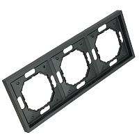 Рамка STEKKER, PFR00-5003-05 3-местная, серия Эмили, черный уголь, soft touch 49860 Рамка STEKKER, PFR00-5003-05 3-местная, серия Эмили, черный уголь, soft touch 49860