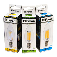 Лампа светодиодная Feron LB-58 Свеча E14 5W 230V 2700K 25572 Лампа светодиодная Feron LB-58 Свеча E14 5W 230V 2700K 25572