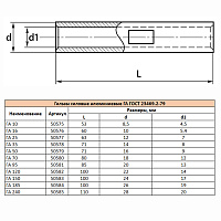 LD-GA-95-13 Гильза алюминиевая ГА 95-13  ГОСТ 23469.2-79 50581