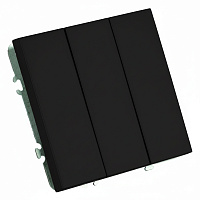 Выключатель 3-клавишный (механизм), STEKKER, 250В, 10А, серия Эмили, RSW10-5108-05, черный уголь, soft touch 49844