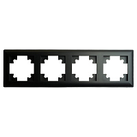 Рамка STEKKER, PFR00-7004-05 4-местная, пластик, серия Катрин, черный 39815 Рамка STEKKER, PFR00-7004-05 4-местная, пластик, серия Катрин, черный 39815