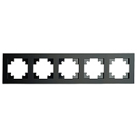 Рамка 5-местная, стекло, STEKKER, GFR00-7005-05М,серия Катрин, черный матовый 49604 Рамка 5-местная, стекло, STEKKER, GFR00-7005-05М,серия Катрин, черный матовый 49604