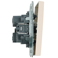 Переключатель 1-клавишный (механизм), STEKKER, 250В, 10A, серия Эмили, RSW10-5105-08, кашемир, soft touch 49893