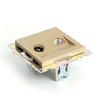 Розетка TV + компьютерная RJ-45 (механизм), STEKKER, GLS00-7106-08, серия Катрин, золото 49230 Розетка TV + компьютерная RJ-45 (механизм), STEKKER, GLS00-7106-08, серия Катрин, золото 49230
