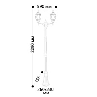 Светильник садово-парковый Feron 8114/PL8114 столб 2*100W E27 230V, черный 11213 Светильник садово-парковый Feron 8114/PL8114 столб 2*100W E27 230V, черный 11213