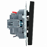 Переключатель 2-клавишный (механизм), СЗК, STEKKER, 250В, 10А, серия Эмили, RSW10-5107-05ZK, черный уголь, soft touch 50249