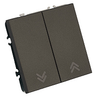 Выключатель 2-клавишный самовозвратный (механизм), STEKKER. 250В, 10А, серия Эмили, RSW10-5113-09, антрацит, soft touch 50367