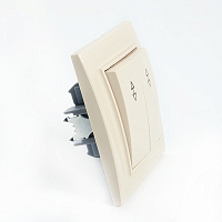 Переключатель 2-клавишный STEKKER  PSW10-9008-02, 250В, 10А, серия Эрна, слоновая кость 39920 Переключатель 2-клавишный STEKKER  PSW10-9008-02, 250В, 10А, серия Эрна, слоновая кость 39920