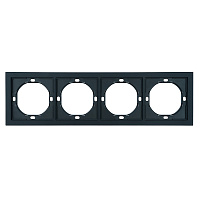Рамка 4-местная, STEKKER, серия Мия, PFR00-3004-05, черный бархат 50464