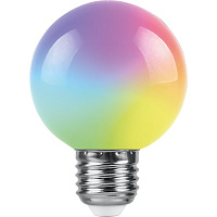 Лампа светодиодная Feron LB-371 Шар матовый E27 3W 230V RGB быстрая смена цвета 38127 Лампа светодиодная Feron LB-371 Шар матовый E27 3W 230V RGB быстрая смена цвета 38127
