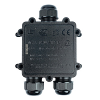 Распределительная коробка STEKKER LD551, количество вводов: 3, поликарбонат, нейлон, цвет черный, размер 130,1*80,5*35,3мм. 50553