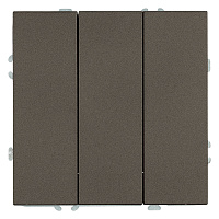 Выключатель 3-клавишный (механизм), STEKKER, 250В, 10А, серия Эмили, RSW10-5108-09, антрацит, soft touch 49922