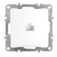 Розетка компьютерная 1-местная RJ-45 (механизм), STEKKER PST00-9107-01, серия Эрна, белый 39314 Розетка компьютерная 1-местная RJ-45 (механизм), STEKKER PST00-9107-01, серия Эрна, белый 39314