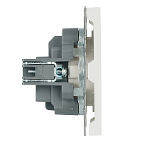 Розетка 1-местная с з/ш, с/з (механизм), СЗК, STEKKER, 250В, 16А, серия Эмили, RST16-5110-01ZK, белый фарор, soft touch 50235