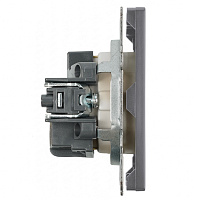 Розетка 1-местная с з/ш, с/з (механизм), СЗК, STEKKER, 250В, 16А, серия Эмили, RST16-5110-10ZK, платиново-серый, soft touch 50243