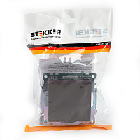 Переключатель 1-клавишный (механизм), STEKKER GLS10-7105-04, 250V, 10А, серия Катрин, шоколад 49018 Переключатель 1-клавишный (механизм), STEKKER GLS10-7105-04, 250V, 10А, серия Катрин, шоколад 49018