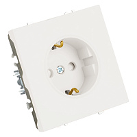 Розетка 1-местная с защитной шторкой с/з (механизм), STEKKER, 250В, 16А, серия Эмили, RST16-5110-01, белый фарфор, soft touch  49880