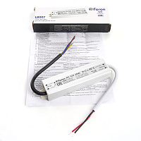 Трансформатор электронный для светодиодной ленты 20W 12V IP67 (драйвер), LB007 FERON Артикул 48052 Трансформатор электронный для светодиодной ленты 20W 12V IP67 (драйвер), LB007 FERON Артикул 48052