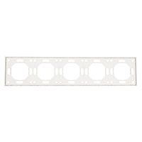 Рамка STEKKER, PFR00-5005-01 5-местная, серия Эмили, белый фарфор, soft touch 49888