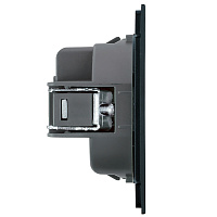 Розетка 1-местная с защитной шторкой (механизм), STEKKER, б/з, 250В, 16А, серия Мия, RST16-3109-05, черный бархат 50453