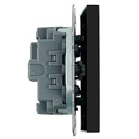 Выключатель 1-клавишный самовозвратный (механизм), STEKKER, 250В, 10А, серия Эмили, RSW10-5112-05, черный уголь, soft touch 50326