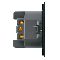 Розетка 1-местная с защитной шторкой с/з (механизм), STEKKER, 250В, 16А, серия Мия, RST16-3110-05, черный бархат 50454