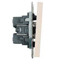 Переключатель 2-клавишный (механизм), STEKKER, 250В, 10А, серия Эмили, RSW10-5107-08, кашемир, soft touch 49895