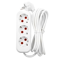 Удлинитель 3-местный с/з Stekker, HM01-31-05, 5м, 3x0,75, серия Home (У10-002), белый 39215