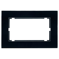 Рамка  2-местная (без перемычки), стекло, STEKKER, GFR00-7012-05М, серия Катрин, черный матовый 49605