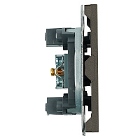 Розетка телевизионная 1-местная (механизм), STEKKER, 75 Ом, 5-862МГц, серия Эмили, RST00-5108-09, антрацит, soft touch 49927
