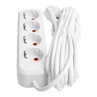 Удлинитель  четырехместный c/з STEKKER HM06-40-07 3x1мм2, 7м, серия Home (У10-429), белый 49389