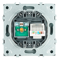 Розетка TV + компьютерная RJ-45 (механизм), STEKKER, серия Эмили, RST00-5106-09, антрацит, soft touch 49924 Розетка TV + компьютерная RJ-45 (механизм), STEKKER, серия Эмили, RST00-5106-09, антрацит, soft touch 49924