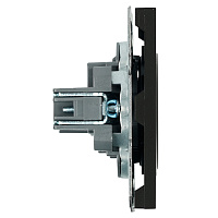 Розетка 1-местная с з/ш, б/з (механизм), СЗК, STEKKER, 250В, 16А, серия Эмили, RST16-5109-05ZK, черный уголь, soft touch 50250
