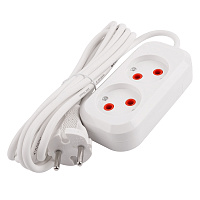 Удлинитель 3-местный б/з Stekker, HM01-30-03, 3м, 2x0,75, серия Home (У10-430), белый 39210