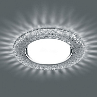 Светильник встраиваемый с белой LED подсветкой Feron CD4043 потолочный GX53 без лампы, прозрачный, хром 41305 Светильник встраиваемый с белой LED подсветкой Feron CD4043 потолочный GX53 без лампы, прозрачный, хром 41305