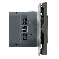 Розетка 1-местная з/ш с/з 16А + USB + Type C (механизм), STEKKER, 250В, 20W, серия Эмили, RST16-5119-09, антрацит, soft touch 50361