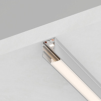 Профиль алюминиевый накладной, 10х10мм, серебро, CAB243 (в комплекте с матовым экраном, 2 заглушками, 4 крепежами) FERON