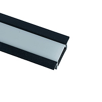 Профиль алюминиевый "встраиваемый" без крепежей, черный, CAB251( в комплекте с матовым экраном, 2 заглушками) FERON