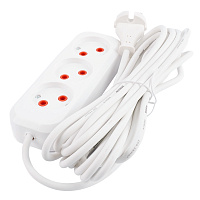 Удлинитель 3-местный б/з Stekker, HM01-30-07, 7м, 2x0,75, серия Home (У10-430), белый 39212