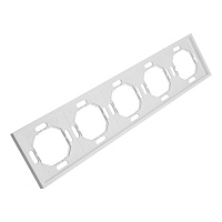 Рамка STEKKER, PFR00-5005-01 5-местная, серия Эмили, белый фарфор, soft touch 49888 Рамка STEKKER, PFR00-5005-01 5-местная, серия Эмили, белый фарфор, soft touch 49888