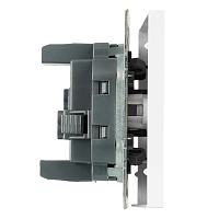 Переключатель 1-клавишный (механизм), СЗК, STEKKER, 250В, 10A, серия Эмили, RSW10-5105-01ZK, белый фарфор, soft touch 50232