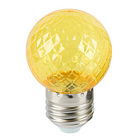 Лампа светодиодная Feron LB-385 Шарик желтый прозрачный E27 1W 230V 52161
