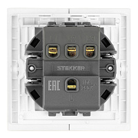 Выключатель 3-клавишный (механизм), STEKKER, 250В, 10А, серия Мия, RSW10-3108-01, белая магнолия 50430