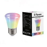 Лампа светодиодная Feron LB-372 Колокольчик матовый E27 1W RGB быстрая смена цвета 38128 Лампа светодиодная Feron LB-372 Колокольчик матовый E27 1W RGB быстрая смена цвета 38128