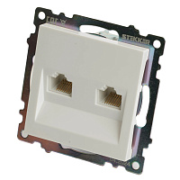 Розетка компьютерная 2-местная RJ-45 (механизм) STEKKER GLS00-7109-01 , серия Катрин, белый 50003 Розетка компьютерная 2-местная RJ-45 (механизм) STEKKER GLS00-7109-01 , серия Катрин, белый 50003