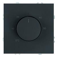 Терморегулятор механический (механизм), STEKKER, 230В, 3500Вт, серия Эмили, RSW00-5120-05, черный уголь, soft touch 50713