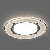 Светильник встраиваемый с белой LED подсветкой Feron CD4039 потолочный GX53 без лампы, белый матовый, хром 40506 Светильник встраиваемый с белой LED подсветкой Feron CD4039 потолочный GX53 без лампы, белый матовый, хром 40506