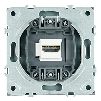 Розетка HDMI 2.0 Type A (механизм), STEKKER, серия Эмили, RST00-5118-09, антрацит, soft touch 50168